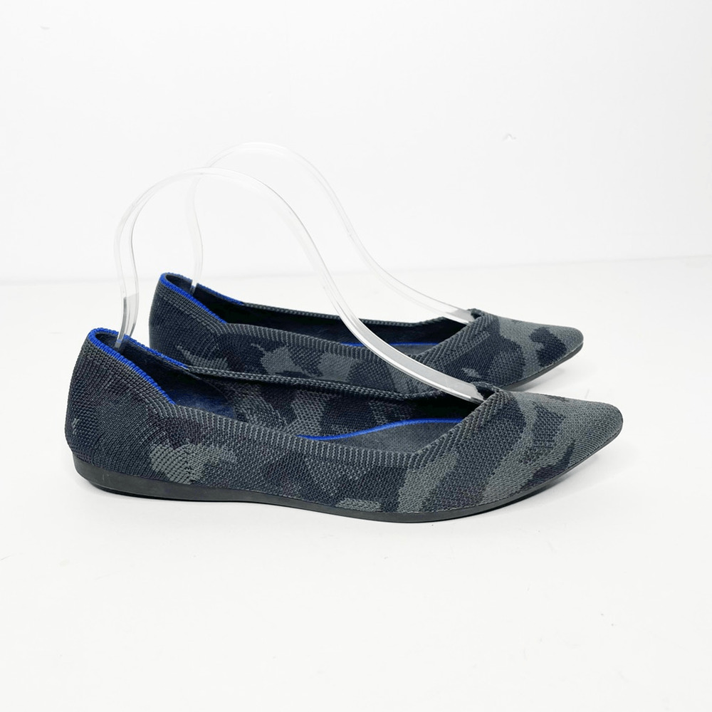 Rothy’s The Point Pointed ballet Flats women's Dark Gray Camo RETIRED size US 7 - Picture 2 of 6
